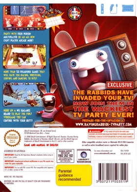 Rayman Raving Rabbids TV Party box cover back